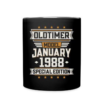 January Year 1988 Year of construction Oldtimer Birthday - Full Colour Mug - black - Front
