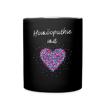 Homöopathie mit Herz Heilpraktikerin Ärztin - Tasse einfarbig - Schwarz - Vorne