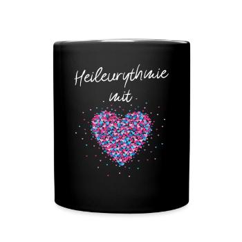 Heileurythmie mit Herz rhytmische Bewegung Sport - Tasse einfarbig - Schwarz - Vorne