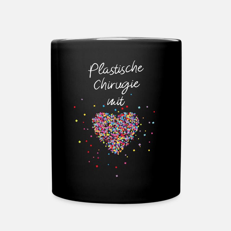 Plastische Chirurgie mit Herz Schönheitschirurg - Tasse einfarbig - Schwarz