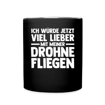 Drohne Pilot Drohnen - Tasse einfarbig - Schwarz - Vorne