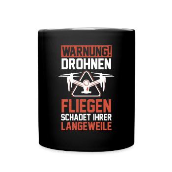 Drohne Pilot Drohnen - Tasse einfarbig - Schwarz - Vorne