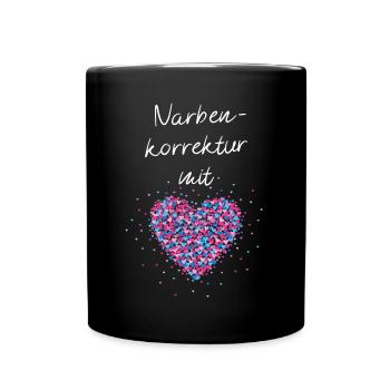 Narbenkorrektur mit Herz Chirurgie Dermatologie - Tasse einfarbig - Schwarz - Vorne