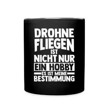 Drohne Pilot Drohnen - Tasse einfarbig - Schwarz - Vorne