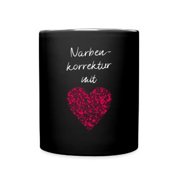 Narbenkorrektur mit Herz Schönheitsklinik Facharzt - Tasse einfarbig - Schwarz - Vorne