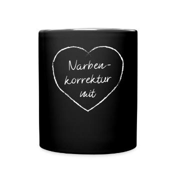 Narbenkorrektur mit Herz Facharzt Fachärztin - Tasse einfarbig - Schwarz - Vorne