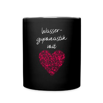Wassergymnastik mit Herz Rhytmische Gymnastik - Tasse einfarbig - Schwarz - Vorne
