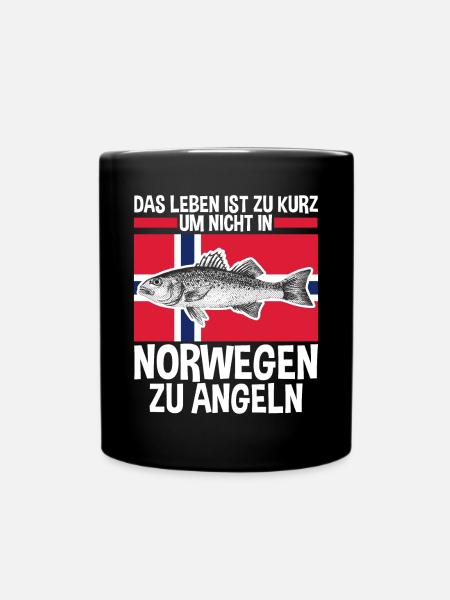 Angeln Angler Fischen Norwegen - Tasse einfarbig - Schwarz