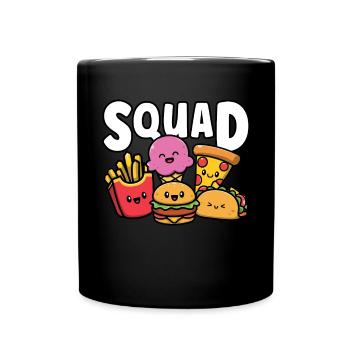 Junk Food Squad Nette lustige Fast-Food-Liebhaber Feinschmecker - Tasse einfarbig - Schwarz - Vorne