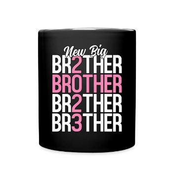 New Big Brother 2023 Pink Sibling Pregnancy - Full Colour Mug - black - Front