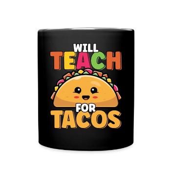 Enseignera pour les amateurs de tacos drôle mignon Cinco de - Mug uni - noir - Devant