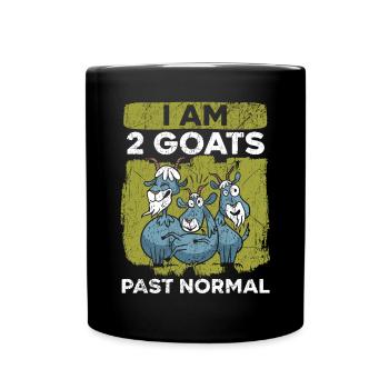 Ich bin 2 Ziegen vorbei Normal Ranch Farm Tier - Tasse einfarbig - Schwarz - Vorne