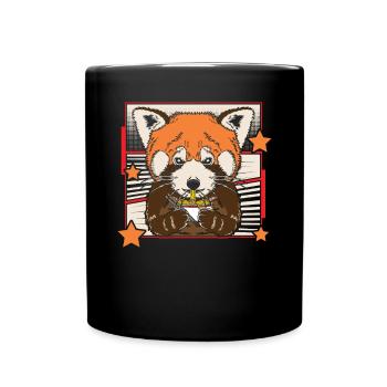 Red Panda Ramen Esser Zookeeper Wildlife Tier - Tasse einfarbig - Schwarz - Vorne