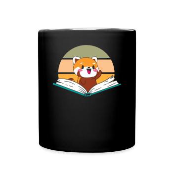 Roter Panda Bär Flüsterer Wildlife Tier Bücherwurm - Tasse einfarbig - Schwarz - Vorne