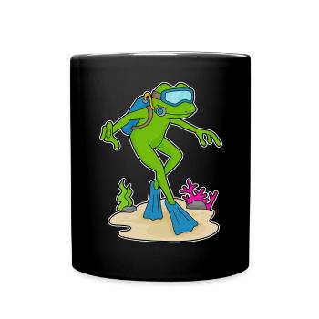 Frosch Taucher Schwimmbrille Tauchen - Tasse einfarbig - Schwarz - Vorne