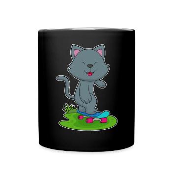 Cat Skater Skateboard - Mug uni - noir - Devant