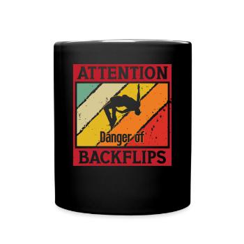 Parkour Warning Danger Of Backflips Freerunning - Full Colour Mug - black - Front