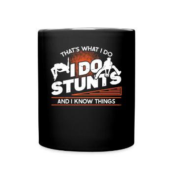 Parkour I Do Stunts And I know Things Freerunning - Full Colour Mug - black - Front