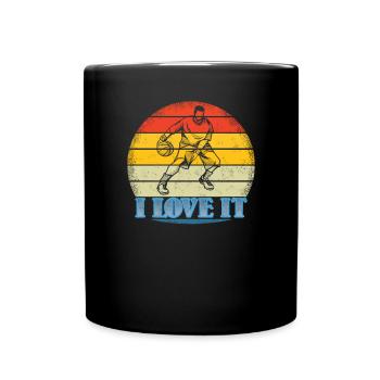 Basketball Geschenkidee Sport Design - Tasse einfarbig - Schwarz - Vorne