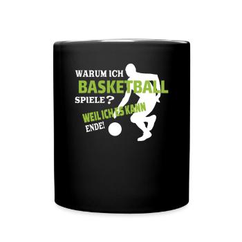 Basketball Geschenkidee Sport Design - Tasse einfarbig - Schwarz - Vorne