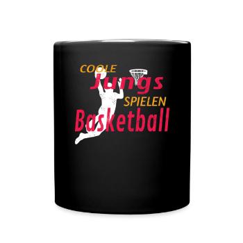 Basketball Geschenkidee Sport Design - Tasse einfarbig - Schwarz - Vorne