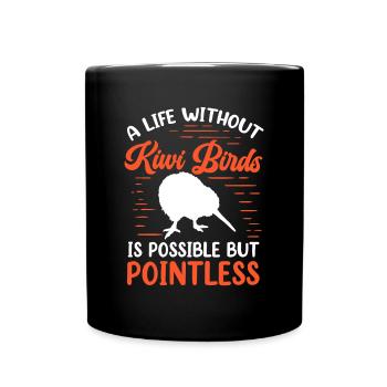 Kiwi Bird Life sans Kiwi de Nouvelle-Zélande - Mug uni - noir - Devant