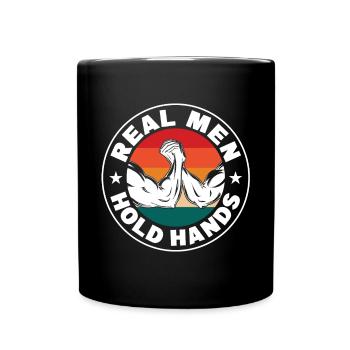 Real Men Hold Hands Funny Arm Wrestling For Arm Wr - Tasse einfarbig - Schwarz - Vorne