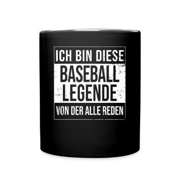 Softball Geburtstag geboren Legende Baseball - Tasse einfarbig - Schwarz - Vorne
