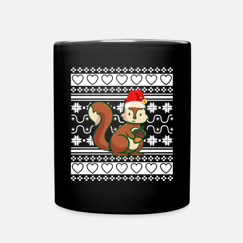 Pull de Noël moche Écureuil de Noël - Mug uni - noir