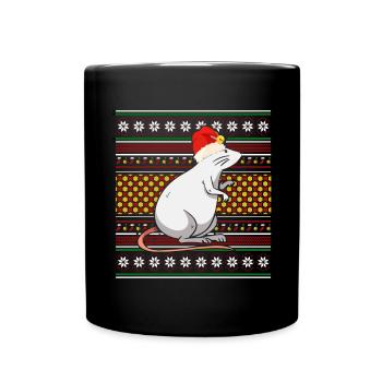 Ugly Christmas Sweater Christmas Mouse - Full Colour Mug - black - Front
