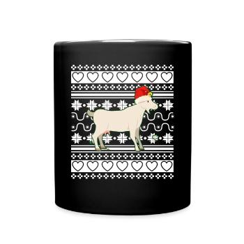 Moche pull de Noël Tshirt Chèvre de Noël - Mug uni - noir - Devant