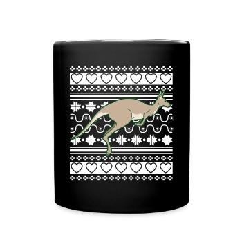 Ugly Christmas Sweater Christmas Kangaroo - Full Colour Mug - black - Front