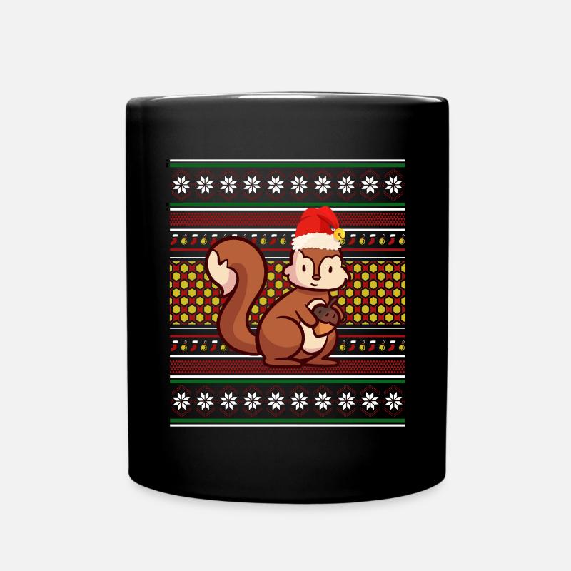 Pull de Noël moche Écureuil de Noël - Mug uni - noir