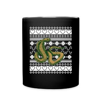 Moche pull de Noël Tshirt Serpent de Noël - Mug uni - noir - Devant