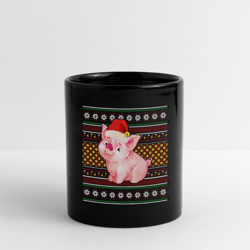 Pull de Noël moche Tshirt Cochon de Noël Mug uni