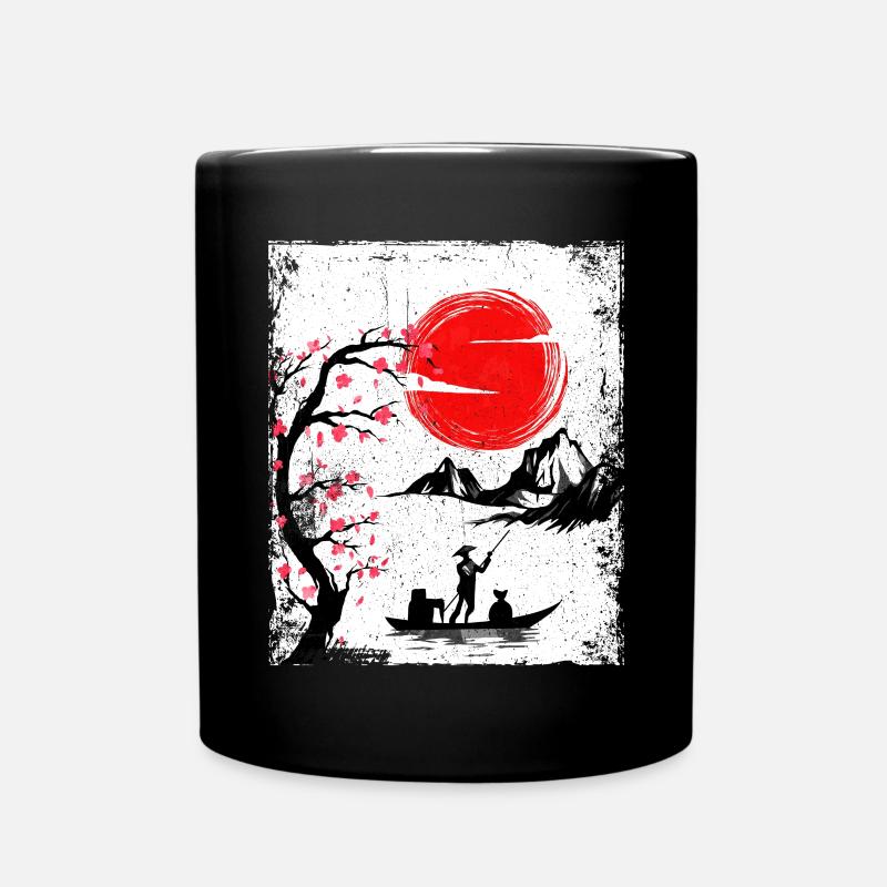 haruno japanische kirschblüten illustration japan - Tasse einfarbig - Schwarz