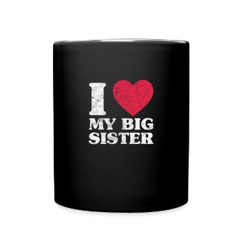 Grande sœur Frère frères et sœurs Cadeau - Mug uni - noir - Devant