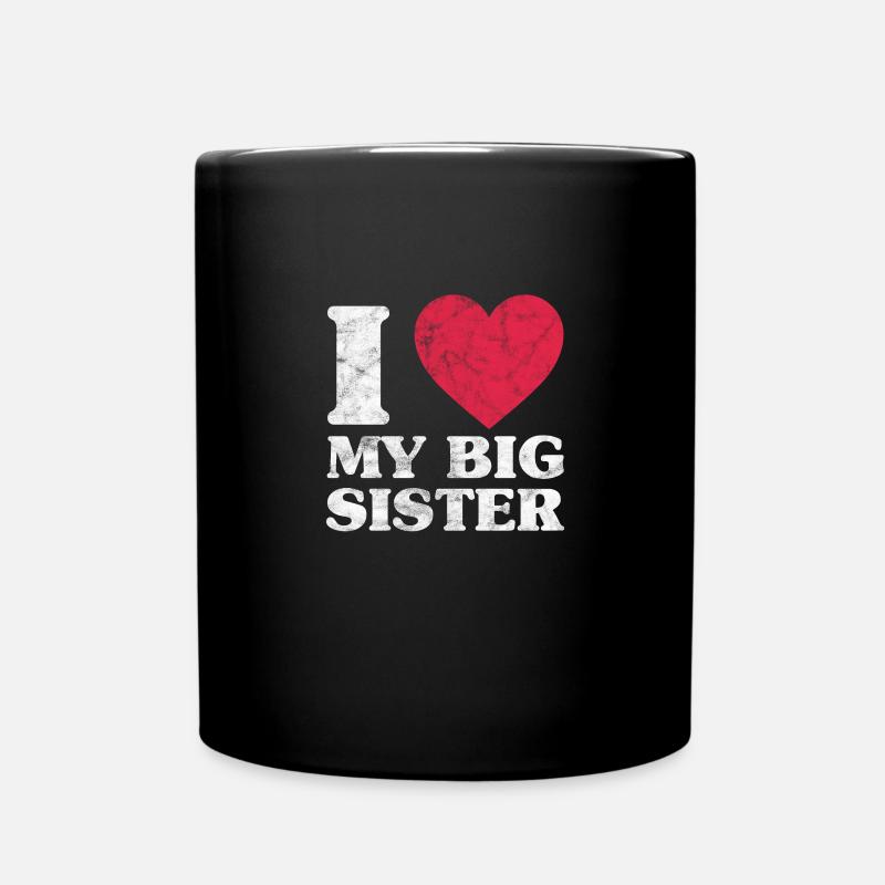 Große Schwester Bruder Geschwister Geschenk - Tasse einfarbig - Schwarz