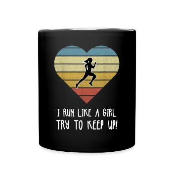 Cadeau de course de cross-country pour filles - Mug uni - noir - Devant