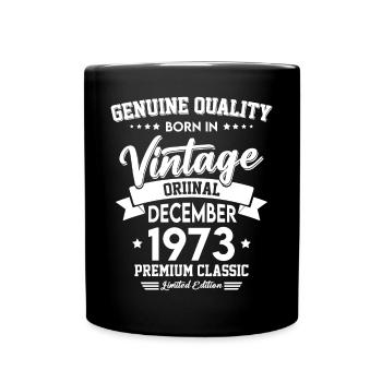 Born in December 1973 Original Vintage - Full Colour Mug - black - Front