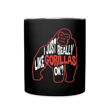I Just Really Like Gorillas Ok Ape Monkey Lover - Full Colour Mug - black - Front