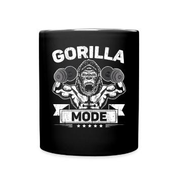 Gorilla Mode Ape Lover Monkey Whisperer Zookeeper - Full Colour Mug - black - Front