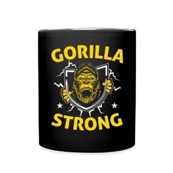 Gorilla Strong Ape Monkey Whisperer Zookeeper - Full Colour Mug - black - Front