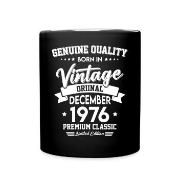 Born in December 1976 Original Vintage - Full Colour Mug - black - Front