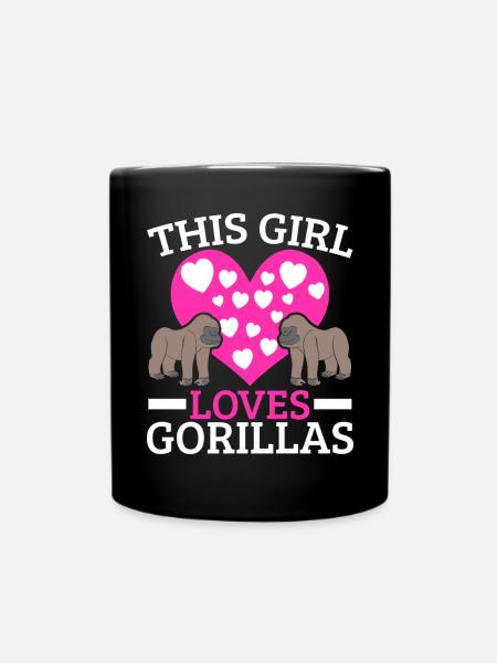 Dieses Mädchen liebt Gorillas Affenflüsterer - Tasse einfarbig - Schwarz