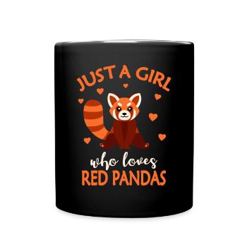 Just A Girl Who Loves Red Pandas Red Panda Girls K - Full Colour Mug - black - Front
