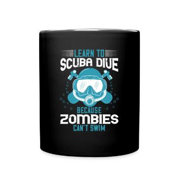 Apprenez à plonger parce que les zombies ne savent pas nager - Mug uni - noir - Devant