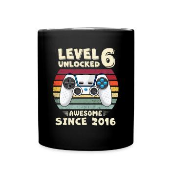 Enfants Six 6 ans BDay Son Garçon Drôle de joueur 6ème 6 ans - Mug uni - noir - Devant