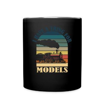Ich Habe Eine Sache Für Models Dampflokomotive - Tasse einfarbig - Schwarz - Vorne