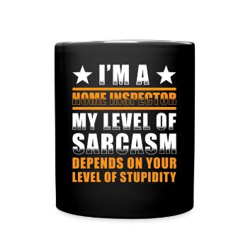 Building inspector Spruch - Full Colour Mug - black - Front